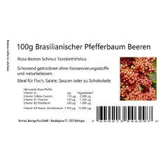 Abverkauf 30g Brasilianischer Pfefferbaum Beeren getrocknet Schinus Terebinthifolius Abverkauf 30g Brasilianischer Pfefferbaum Beeren getrocknet Schinus Terebinthifolius